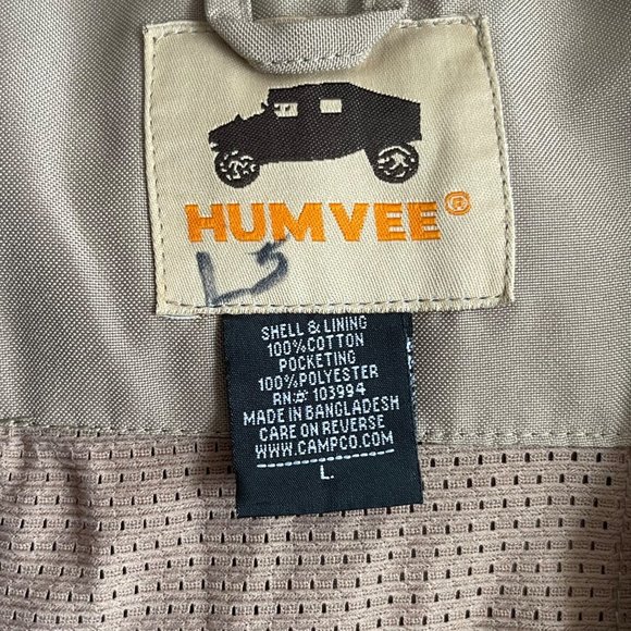 Humvee Vintage Safari Utility Vest, Lg Fishing Hunting Khaki Zipped Pockets EUC - Picture 5 of 6